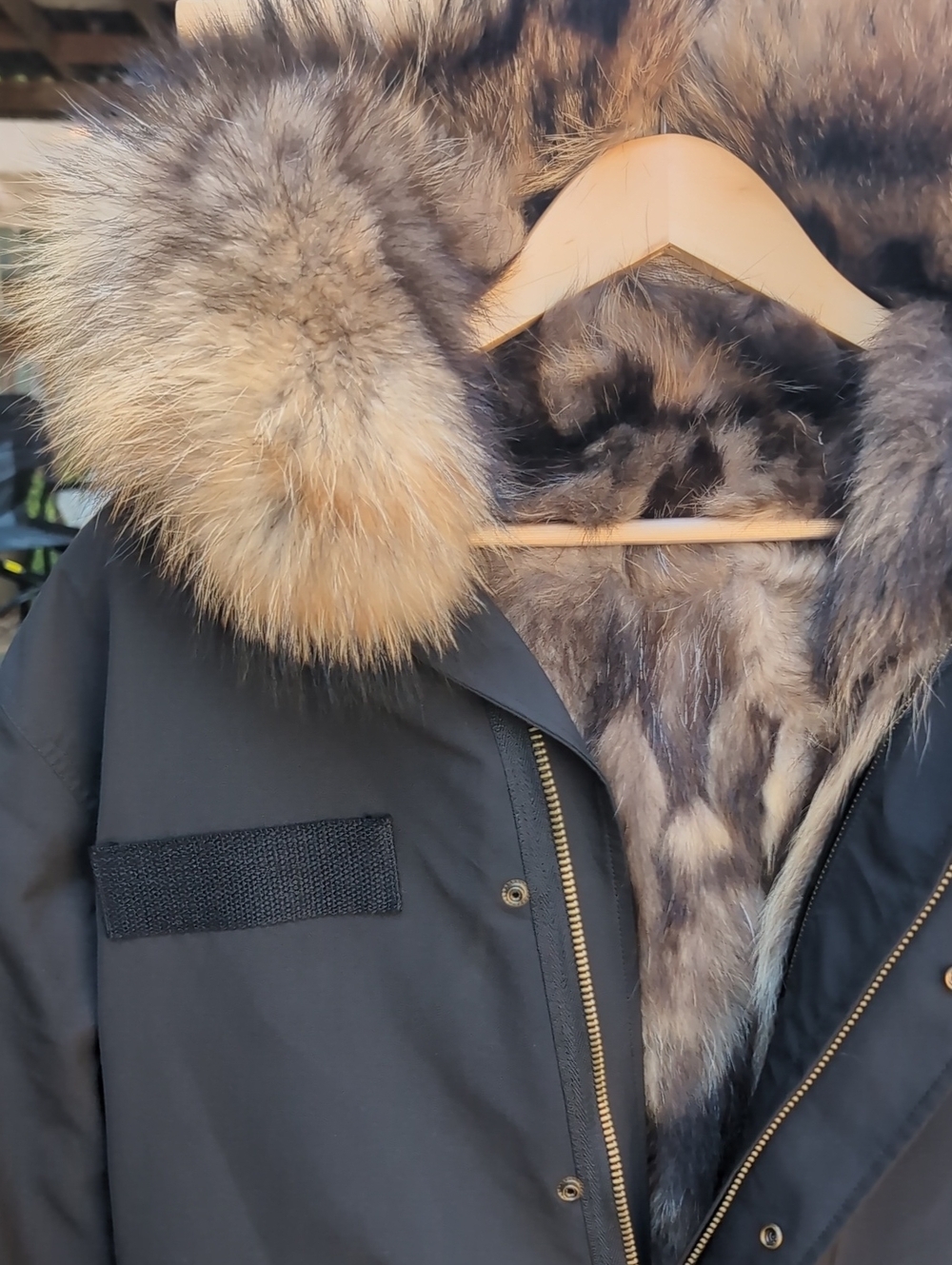 Jing Raccoon Fur Lined Jacket All Weather Heavy Duty - Picture 3 of 5